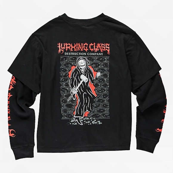 Lurking Class Other - Lurking Class shirt with Skull Graphic and thermal sleeves size XXL NWT